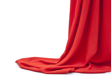 red fabric on a white background の写真素材