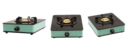 set of gas stove isolated on whiteの写真素材