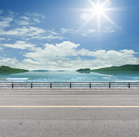 roadside on tropical beach.の写真素材