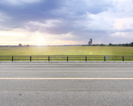 Road side county view  backgroundの写真素材