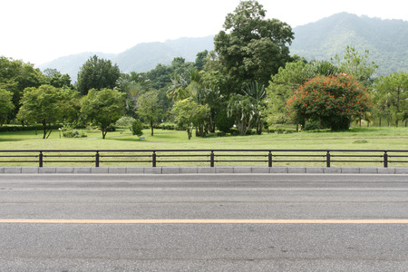 Road side mountain view backgroundの写真素材