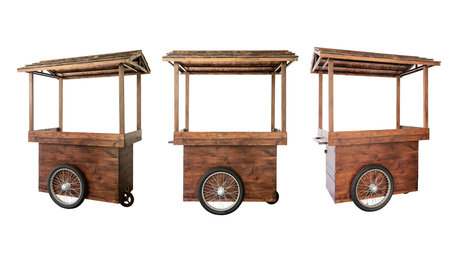 set japanese style cart street food on white background.の写真素材