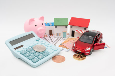 Money investment concept on white background.の写真素材