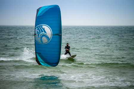 kitesurfer and kiteの写真素材