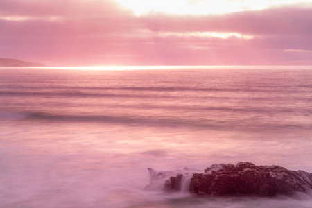 Long exposure shot at Gwithian Beach, Cornwall 8の写真素材