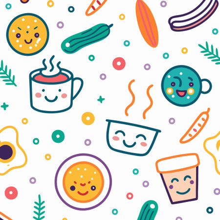 Cute food seamless pattern.の素材