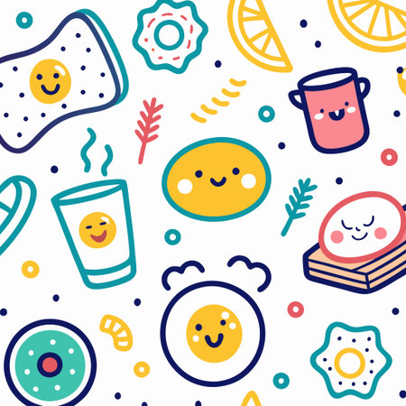 Happy food pattern.の素材