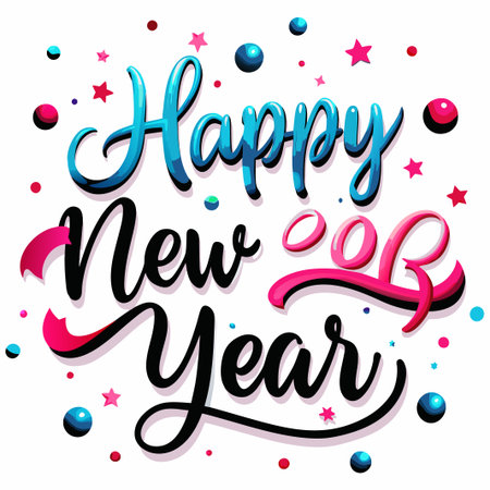 Happy New Year 2023 colorful lettering design.の素材