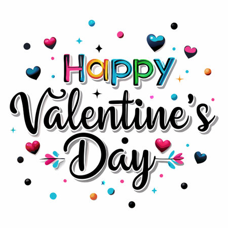 Colorful Happy Valentine&#39;s Day greeting. (2)の素材