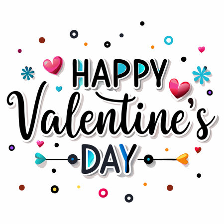 Colorful Happy Valentine&#39;s Day greeting. (3)の素材