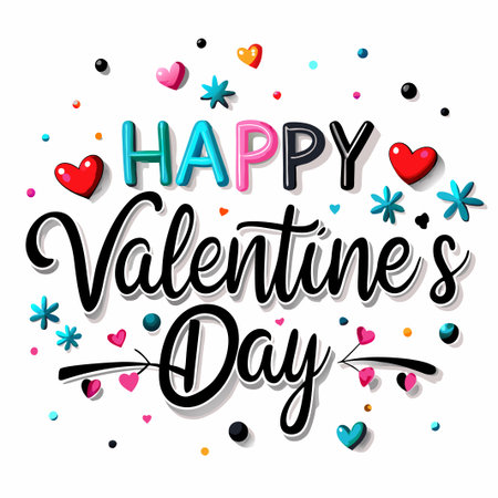 Happy Valentine&#39;s Day colorful greeting card.の素材