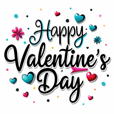 Happy Valentine&#39;s Day greeting card design with hearts.の素材