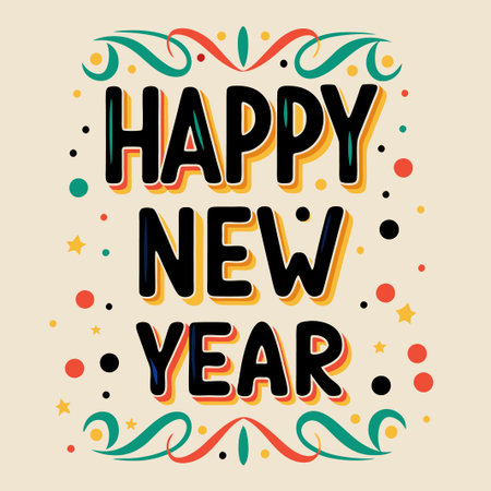 Happy New Year greeting card design. (1)の素材