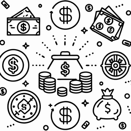 Finance, wealth, and money management concept illustration.の素材