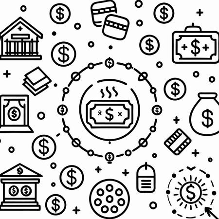 Finance, banking, and money icons.の素材