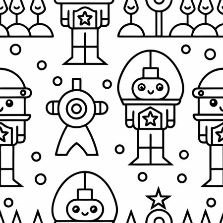 Cute astronaut seamless pattern.の素材