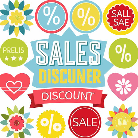 Spring sale discount promotion design elements.の素材