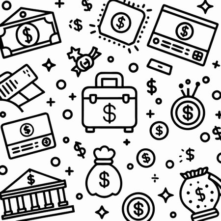 Finance icons pattern.の素材