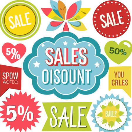 Colorful sale discount labels and tags. (4)の素材
