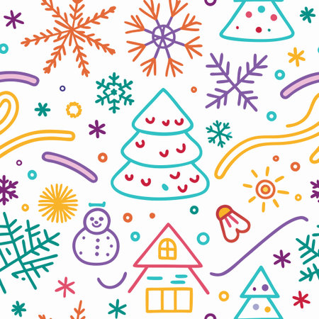 Colorful winter holiday seamless pattern.の素材