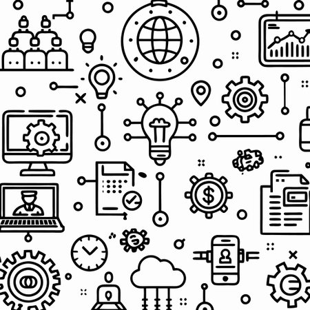 Global business network seamless pattern.の素材