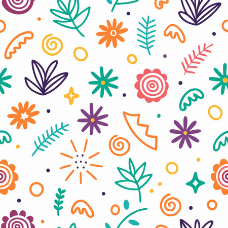 Colorful floral seamless pattern background. (1)の素材