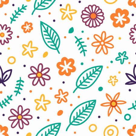 Colorful floral seamless pattern. (11)の素材