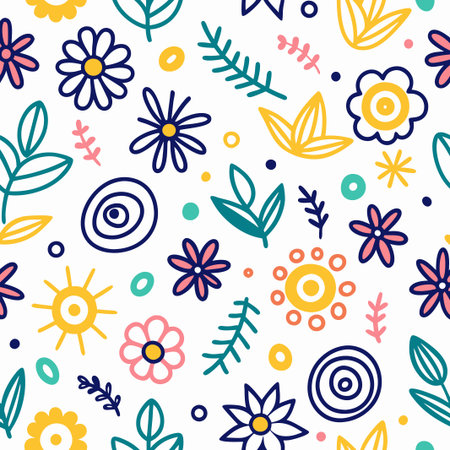 Colorful floral seamless pattern. (8)の素材