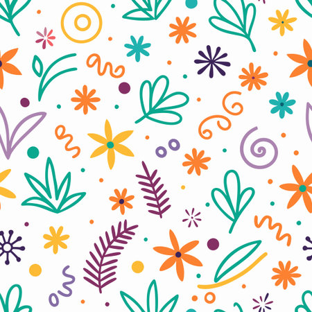 Colorful floral seamless pattern. (14)の素材