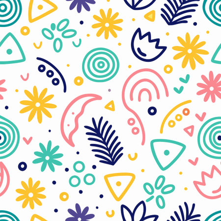 Colorful abstract floral seamless pattern. (1)の素材