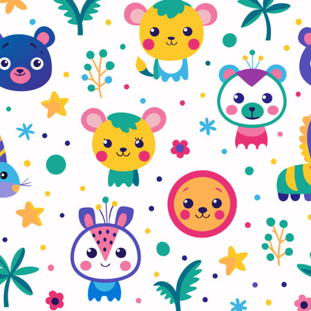 Cute animal seamless pattern.の素材