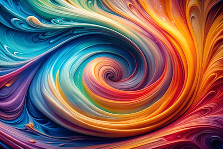 Colorful swirling paint abstract designの素材
