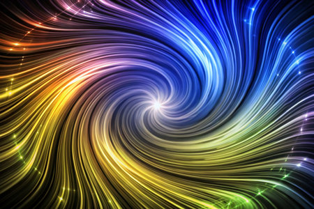 Colorful swirling abstract design with light streaksの素材