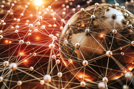 Global Network Connections, Earth, Abstract,  Networked World, Digitalの素材