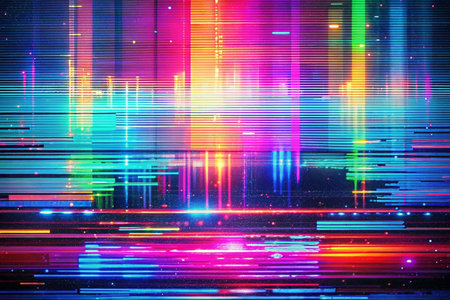 Colorful digital glitch abstract backgroundの素材