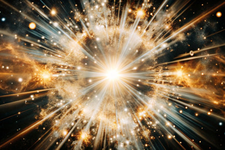 Cosmic explosion; radiant energy; deep space; outward forceの素材