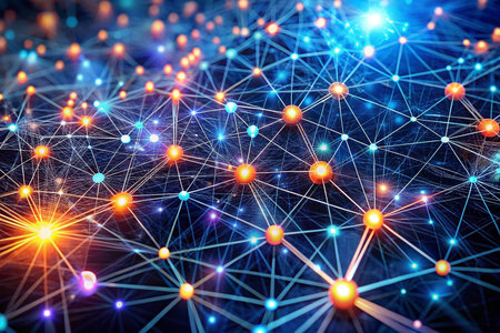 Abstract network connections, digital data flow, technology background, global communicationの素材