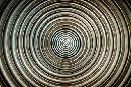 Abstract concentric circles, metallic, design element, visual illusionの素材