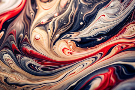 Abstract paint swirls, vibrant colors, closeup, swirling texturesの素材