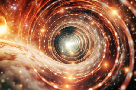 Cosmic vortex tunnel through spaceの素材