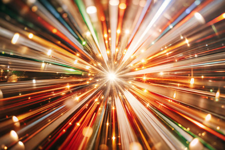 City lights radiating speed, night background, radial blur effectの素材