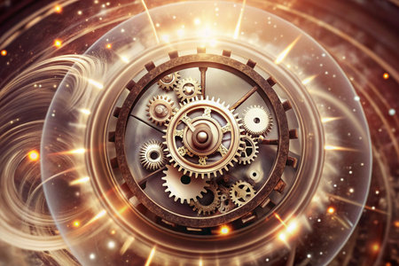 Steampunk gears in cosmic sphereの素材