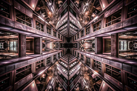 Abstract mirrored urban architectureの素材
