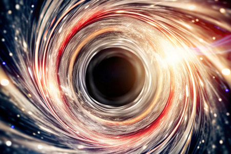 Cosmic vortex swirling into black holeの素材