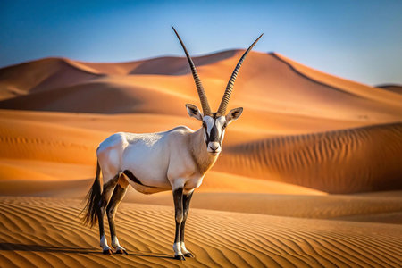 Desert Oryx in Sand Dunesの素材
