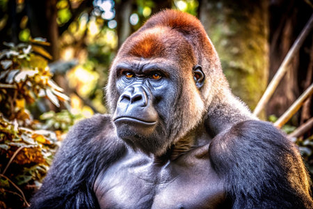 Majestic Gorilla in Jungle Settingの素材