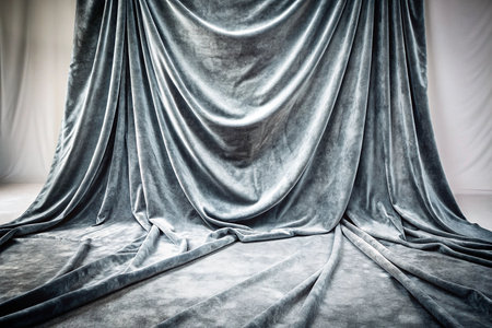Gray Velvet Drape Studio Backgroundの素材