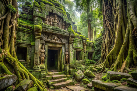 Jungle-Covered Ancient Temple Entranceの素材