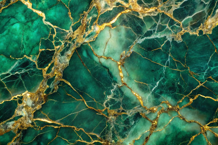 Emerald Green Gold Marble Texture Backgroundの素材