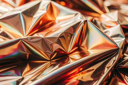 Golden iridescent fabric draped, studio shotの素材